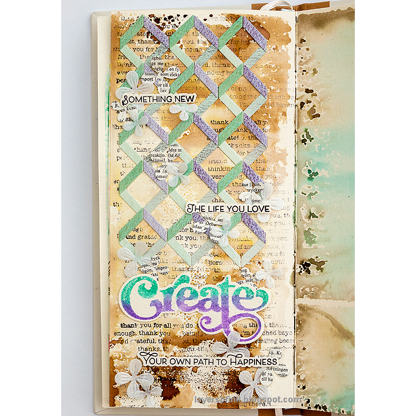 Simon Says Stamp Ribbon Quilt Wafer Dies 1313md Moments In Time Create Art Journal Page | color-code:ALT11