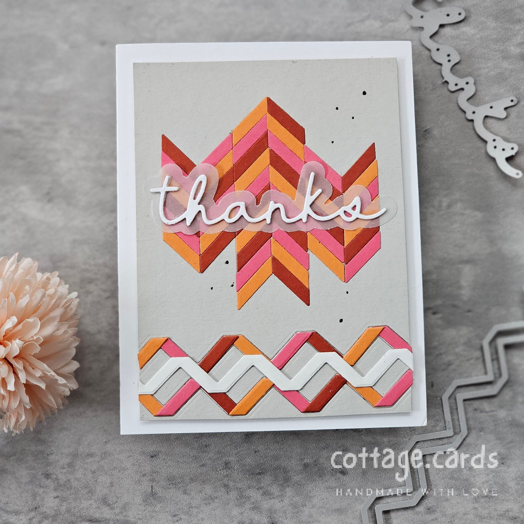 Simon Says Stamp Ribbon Quilt Wafer Dies 1313md Moments In Time Thanks Card