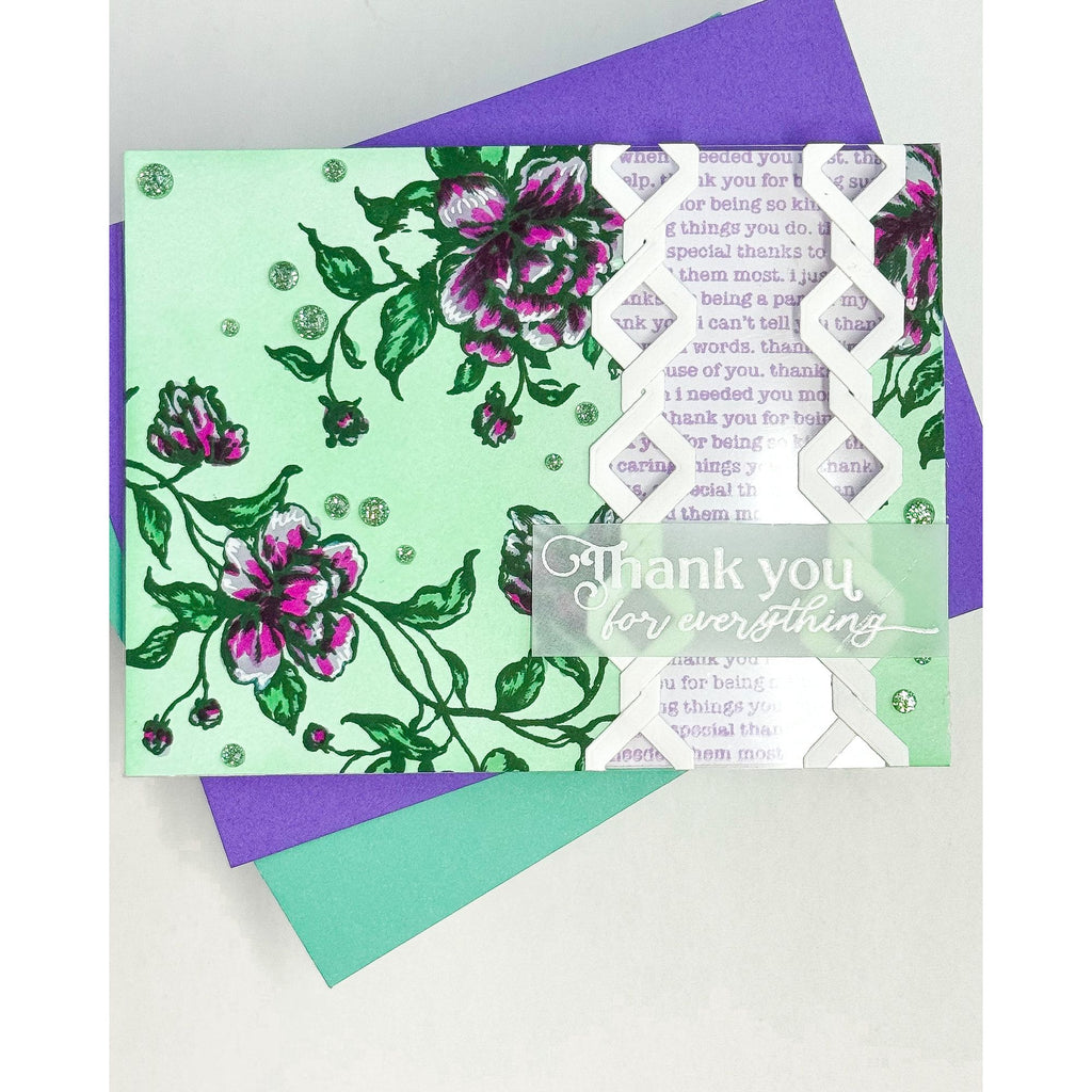 Simon Says Stamp Ribbon Quilt Wafer Dies 1313md Moments In Time Thank You Card | color-code:ALT12