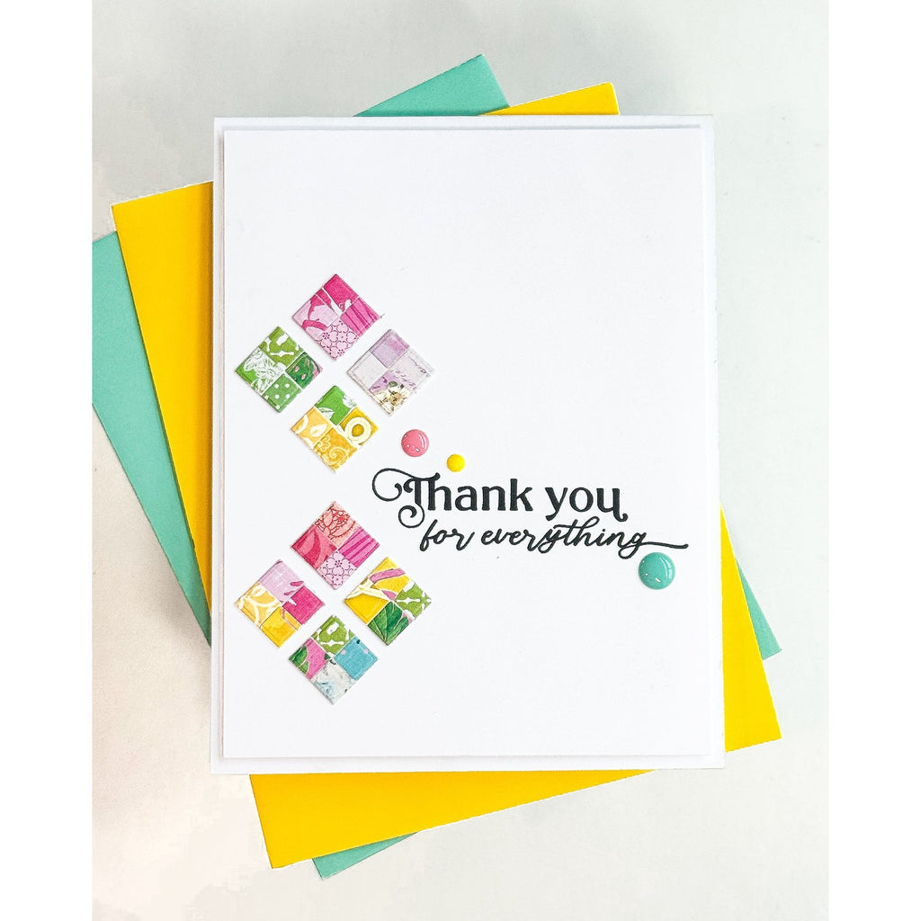 Simon Says Stamp Ribbon Quilt Wafer Dies 1313md Moments In Time Thank You Card | color-code:ALT08