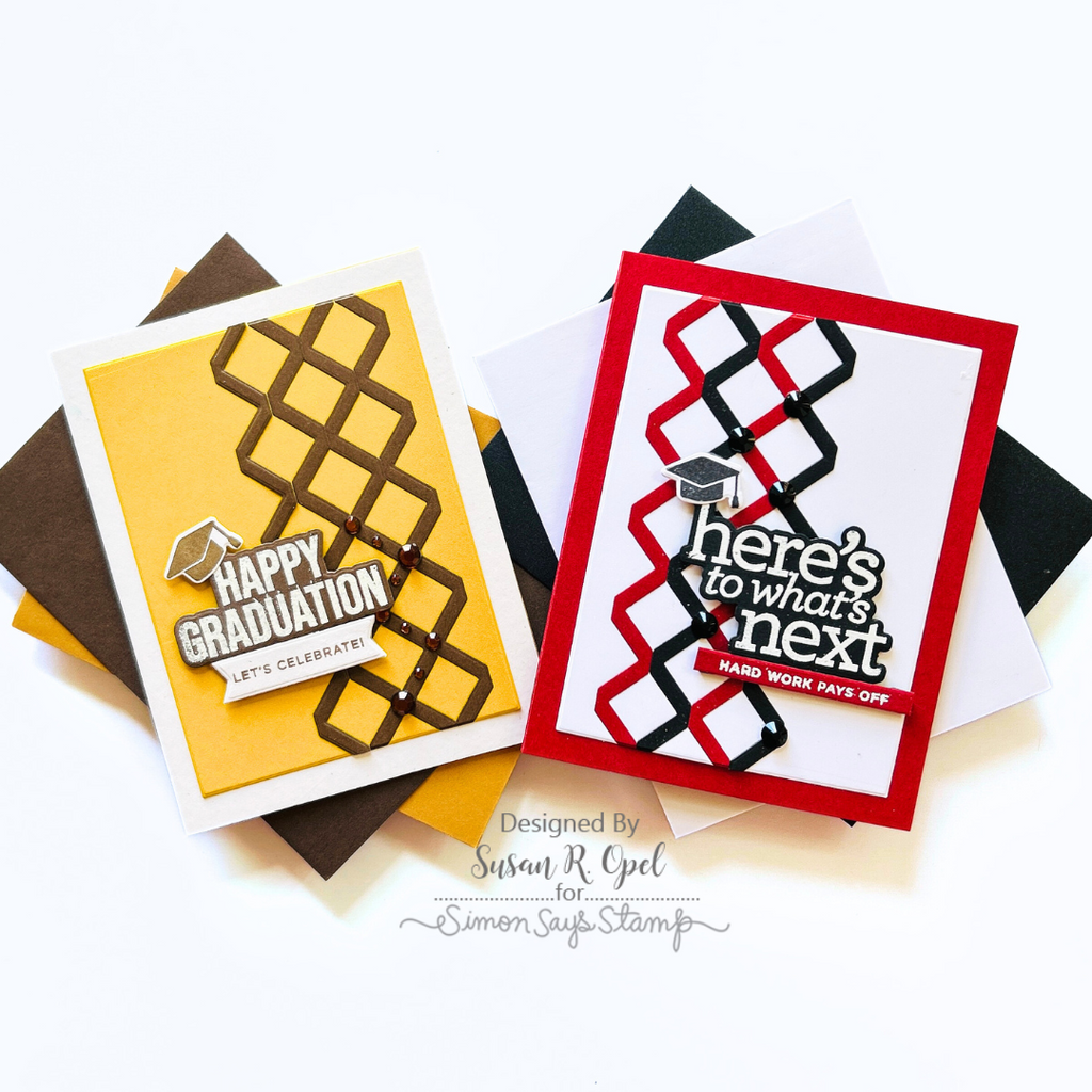 Simon Says Stamp Ribbon Quilt Wafer Dies 1313md Moments In Time Graduation Cards | color-code:ALT07
