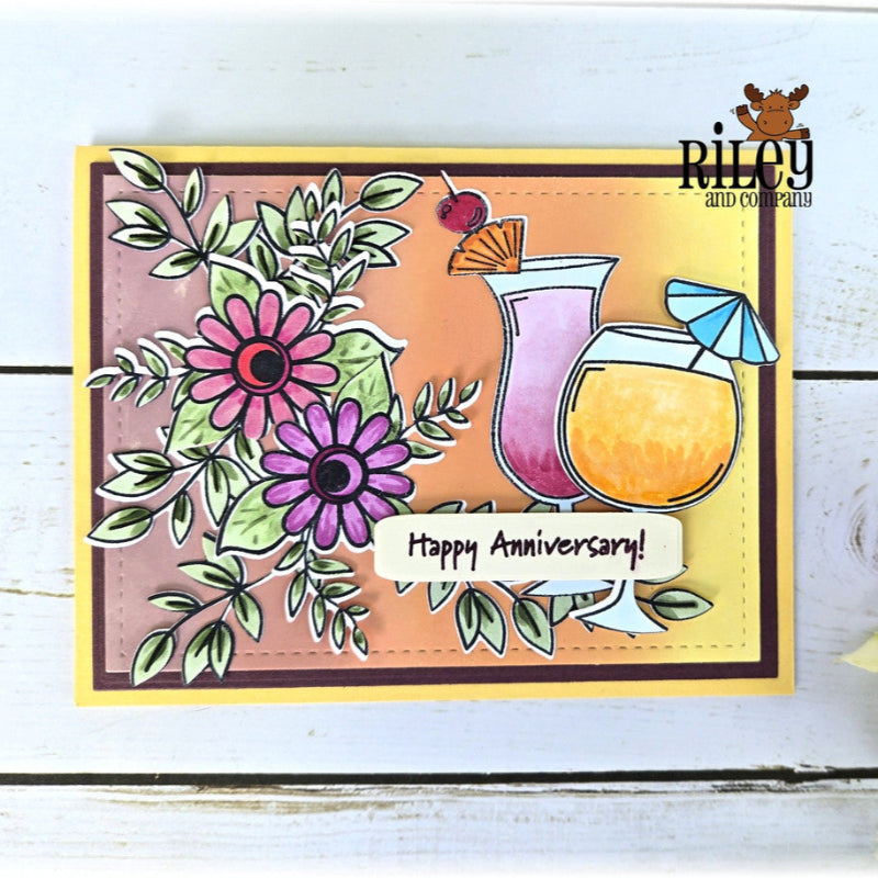 Riiley and Company Cocktail Clear Stamp and Die Set anniversary