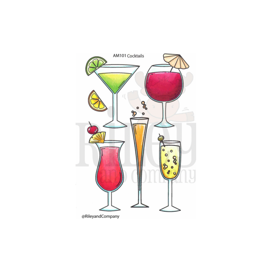 Riiley and Company Cocktail Clear Stamp and Die Set product image 1
