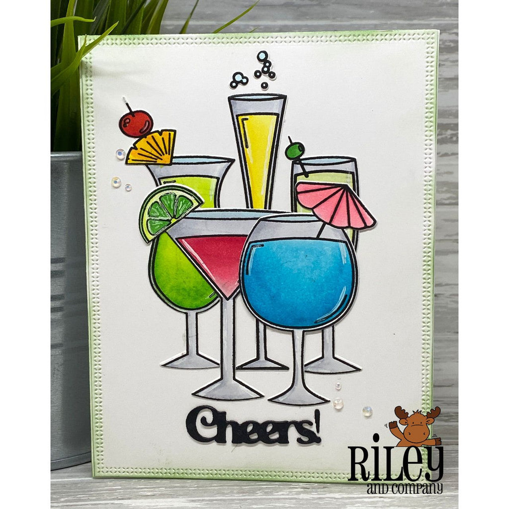 Riiley and Company Cocktail Clear Stamps am101 cheers