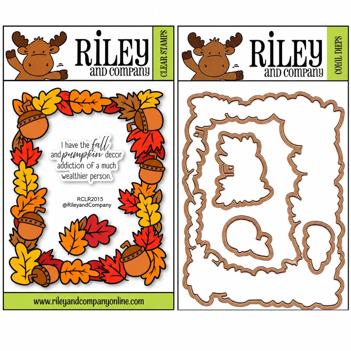 Riley And Company Autumn Frame Clear Stamp and Die Set