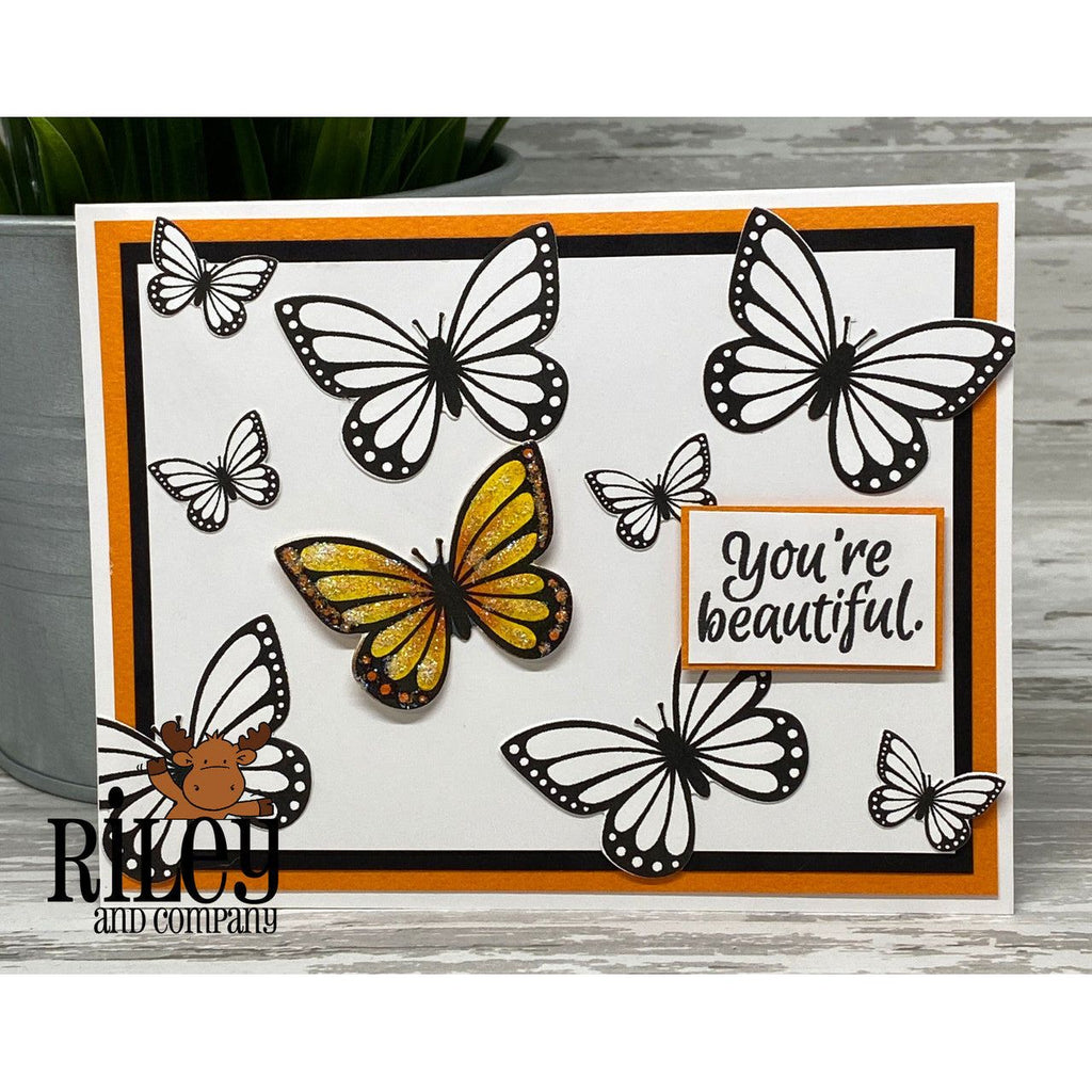 Riley And Company Butterflies Clear Stamp and Die Set beautiful