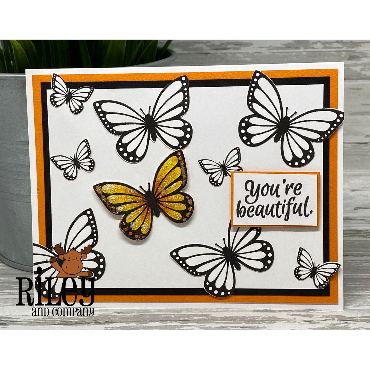 Riley And Company Butterflies Clear Stamp and Die Set beautiful