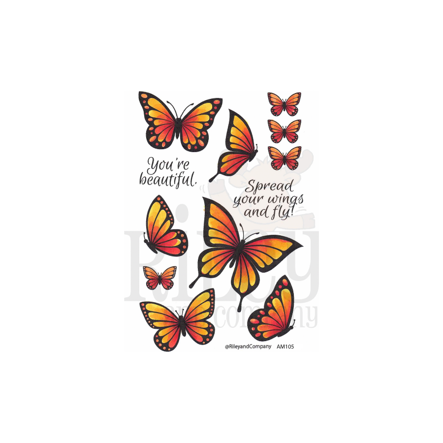 Riley And Company Butterflies Clear Stamp and Die Set product image 1