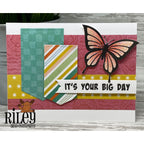 Riley And Company Butterflies Clear Stamps am105 flags