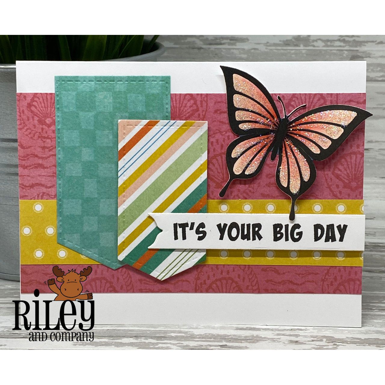 Riley And Company Butterflies Clear Stamps am105 flags