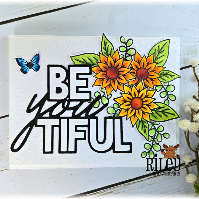 Riley And Company Butterflies Clear Stamps am105 flowers
