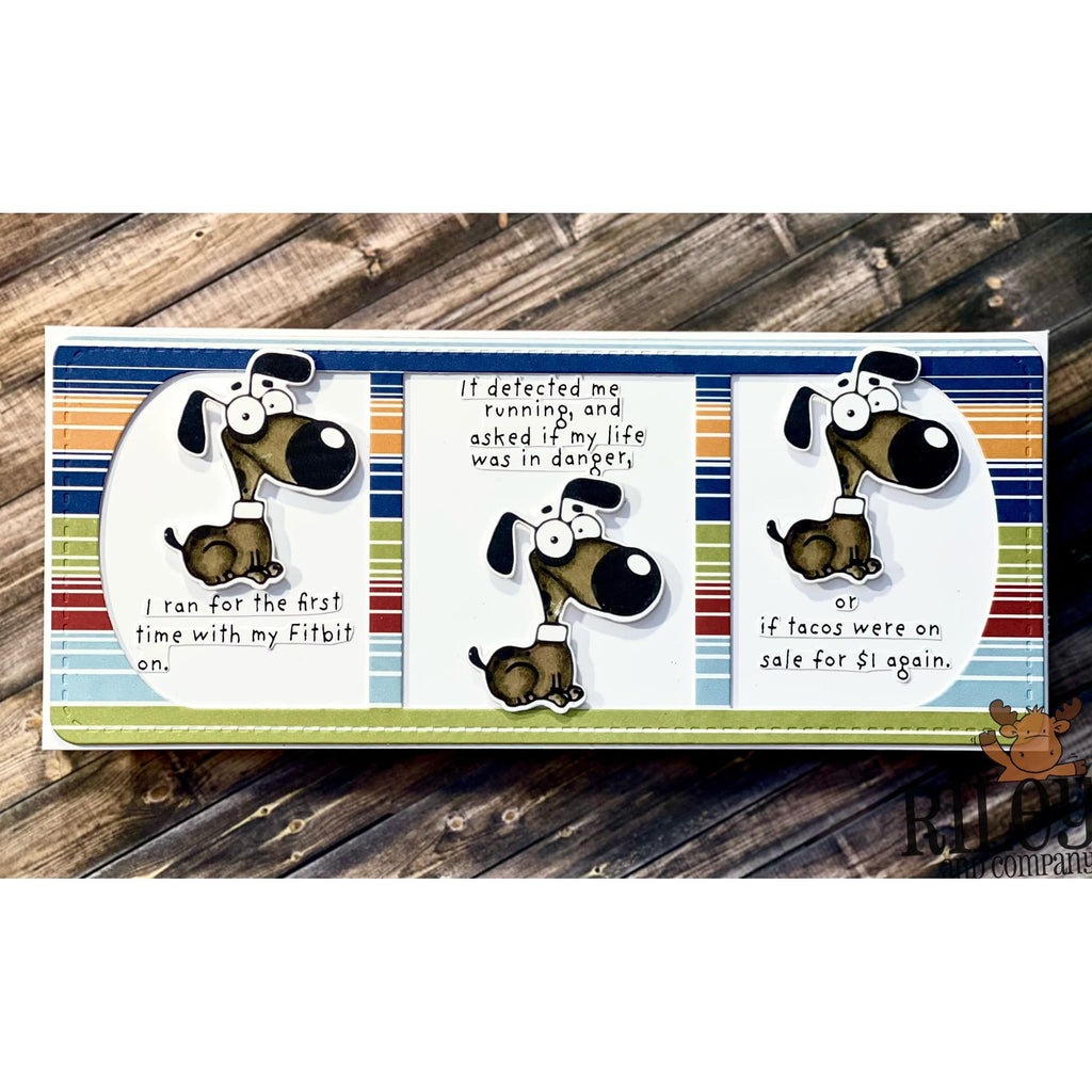 Riley And Company Cut Ups 3 Panel Rounded Slimline Peekaboo Dies rd640 cute dog