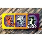 Riley And Company Cut Ups 3 Panel Rounded Slimline Peekaboo Dies rd640 hello