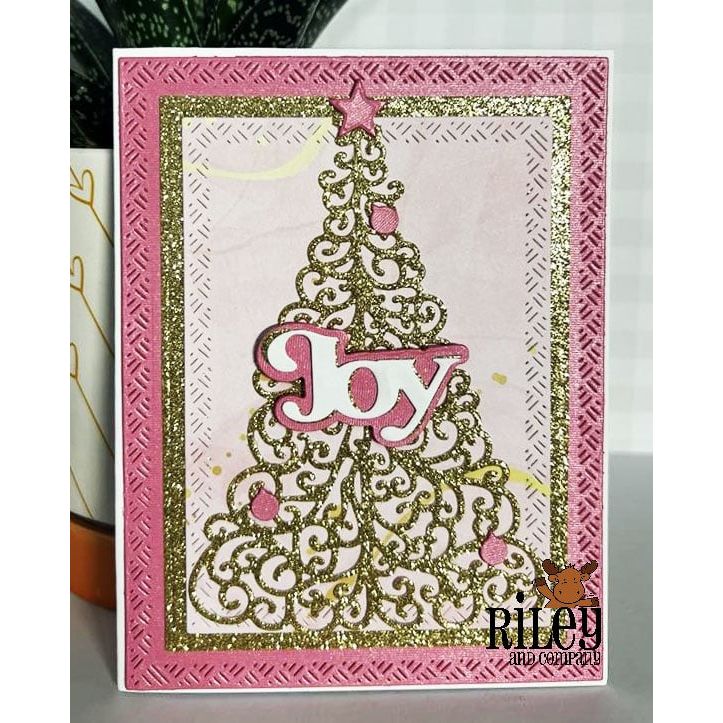 Riley And Company Cut Ups Elegant Holiday Tree Dies rd608 gold