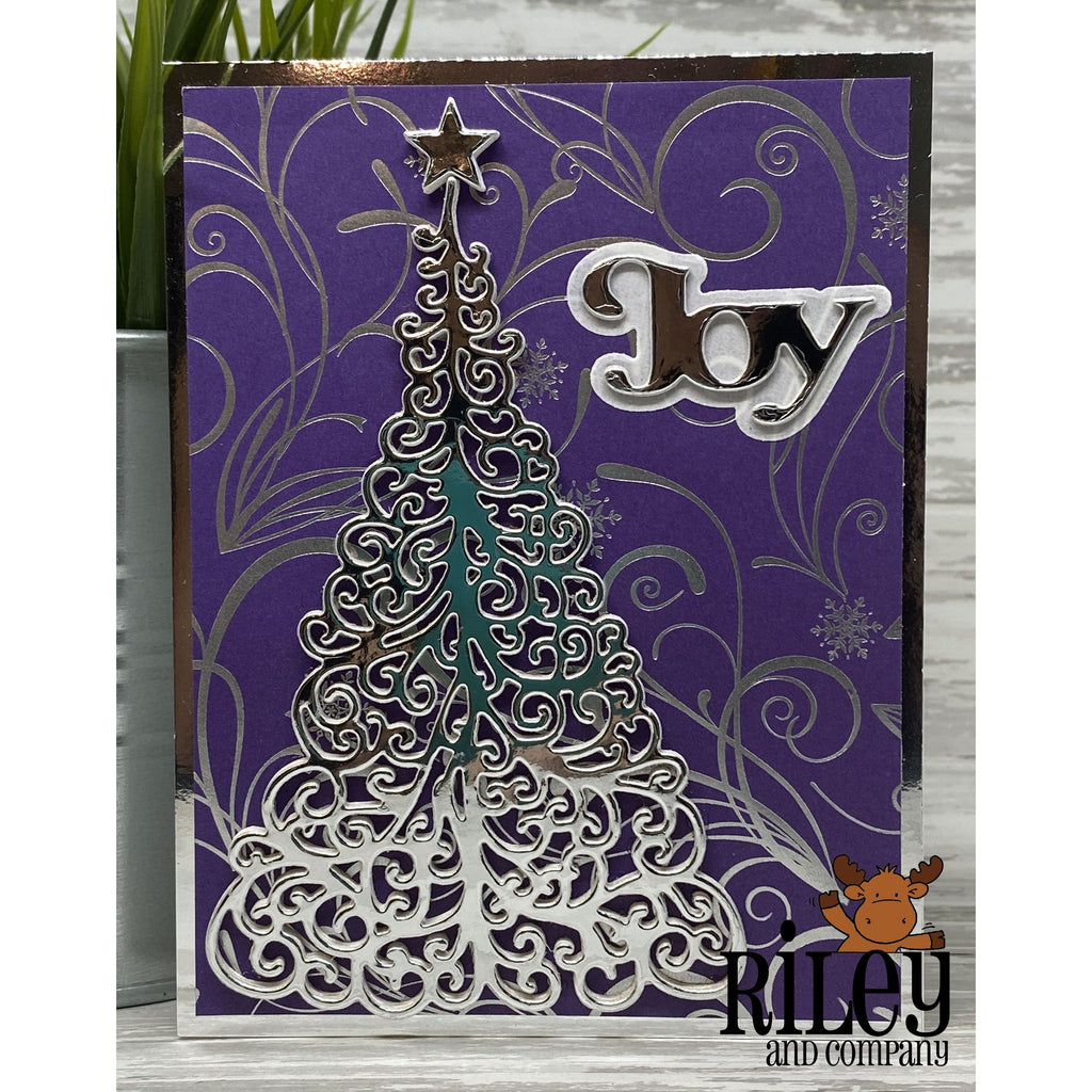 Riley And Company Cut Ups Elegant Holiday Tree Dies rd608 joy