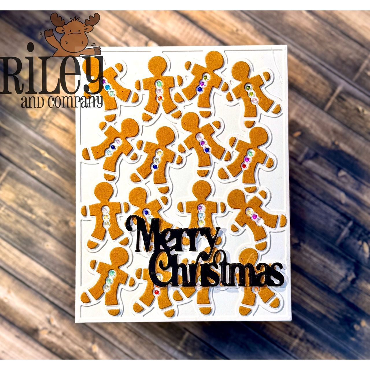 Riley And Company Cut Ups Gingerbread Background Die rd660 christmas