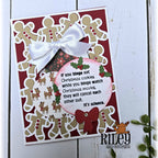 Riley And Company Cut Ups Gingerbread Background Die rd660 red bow
