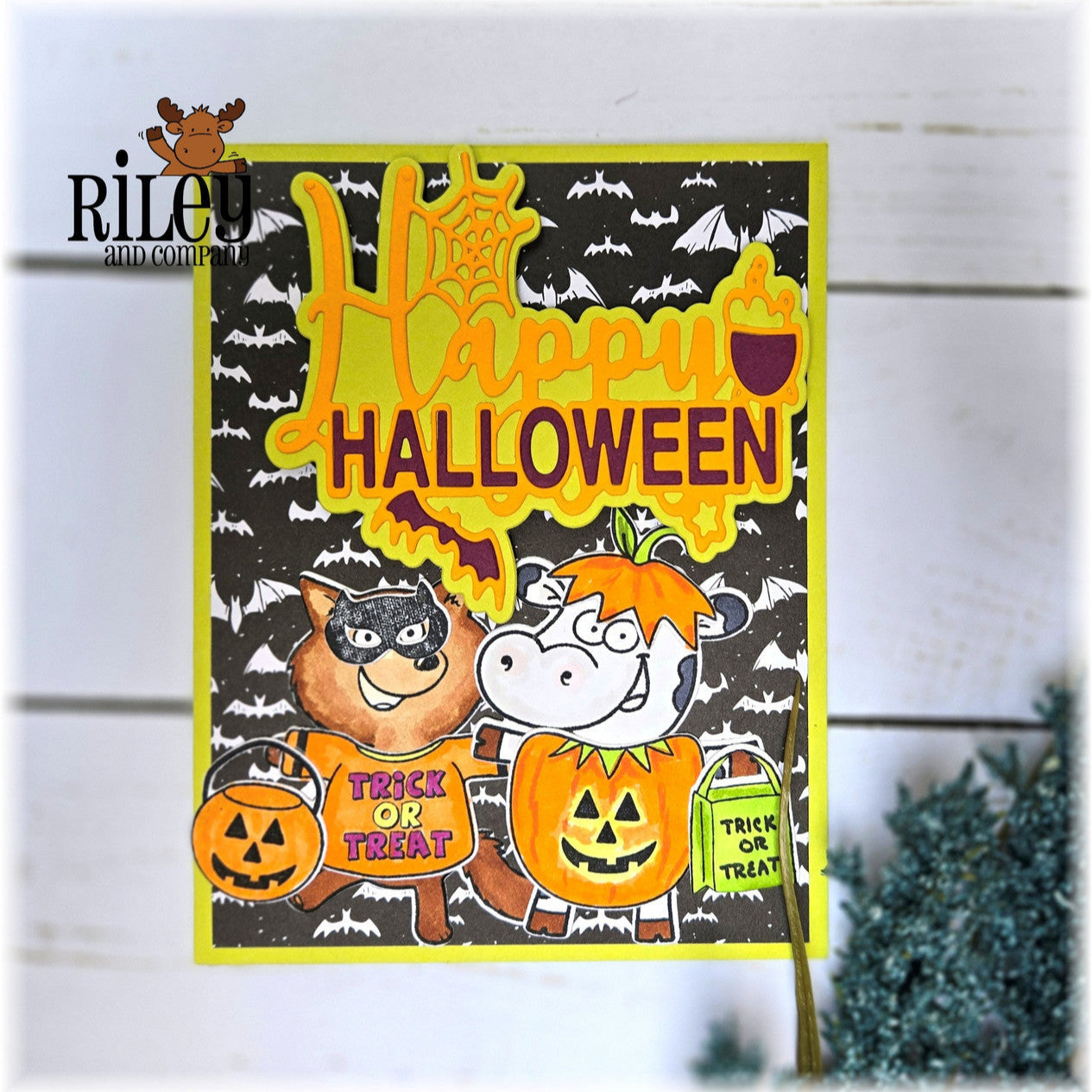 Riley And Company Cut Ups Happy Halloween Dies rd650 pumpkin