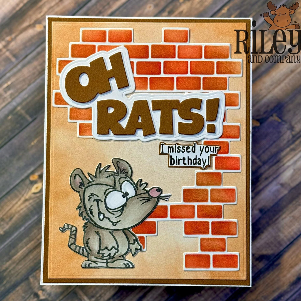 Riley And Company Cut Ups Oh Rats Dies rd672 brick wall