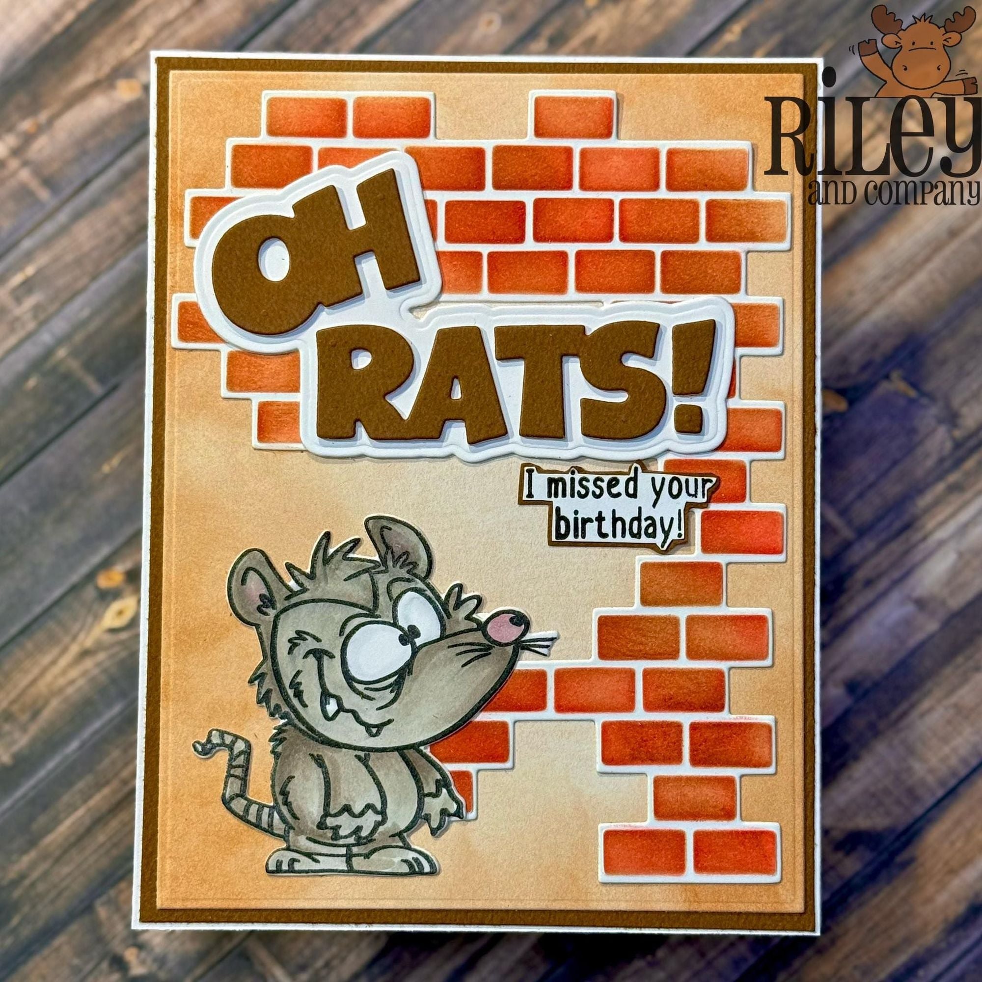 Riley And Company Cut Ups Oh Rats Dies rd672 brick wall