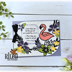 Riley And Company Cut Ups Pink Flamingo Dies rd653 black bow