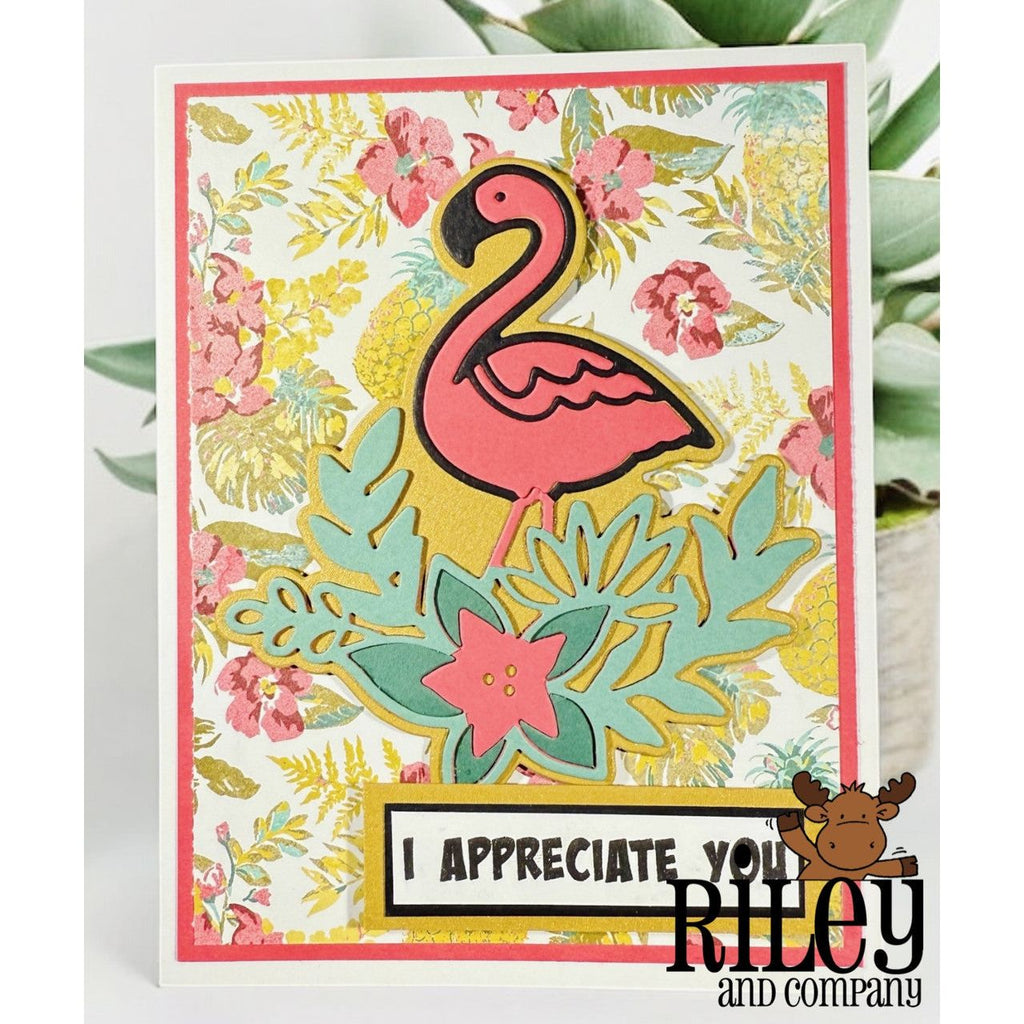 Riley And Company Cut Ups Pink Flamingo Dies rd653 tropical
