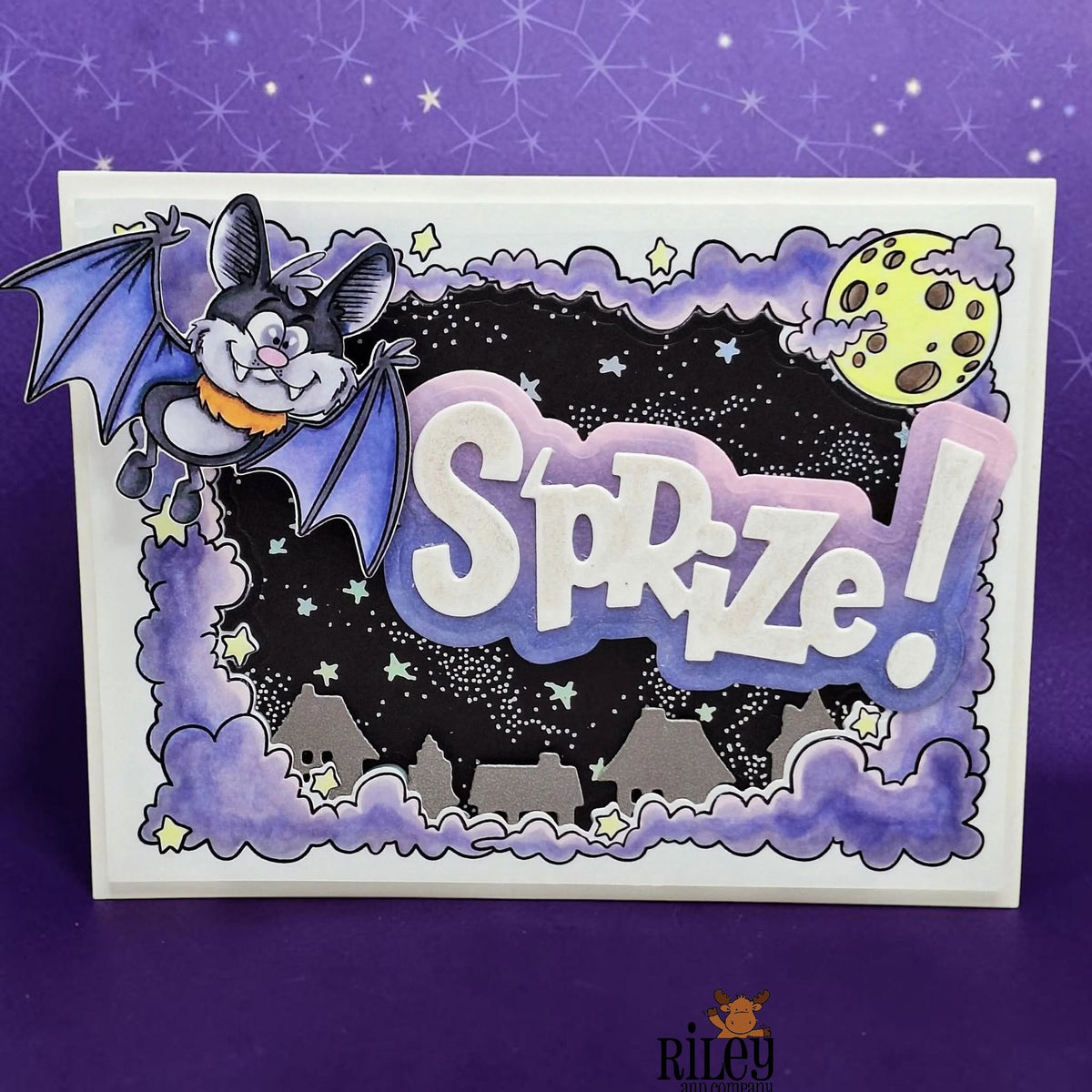 Riley And Company Cut Ups S'prize! Dies rd670 full moon bat card