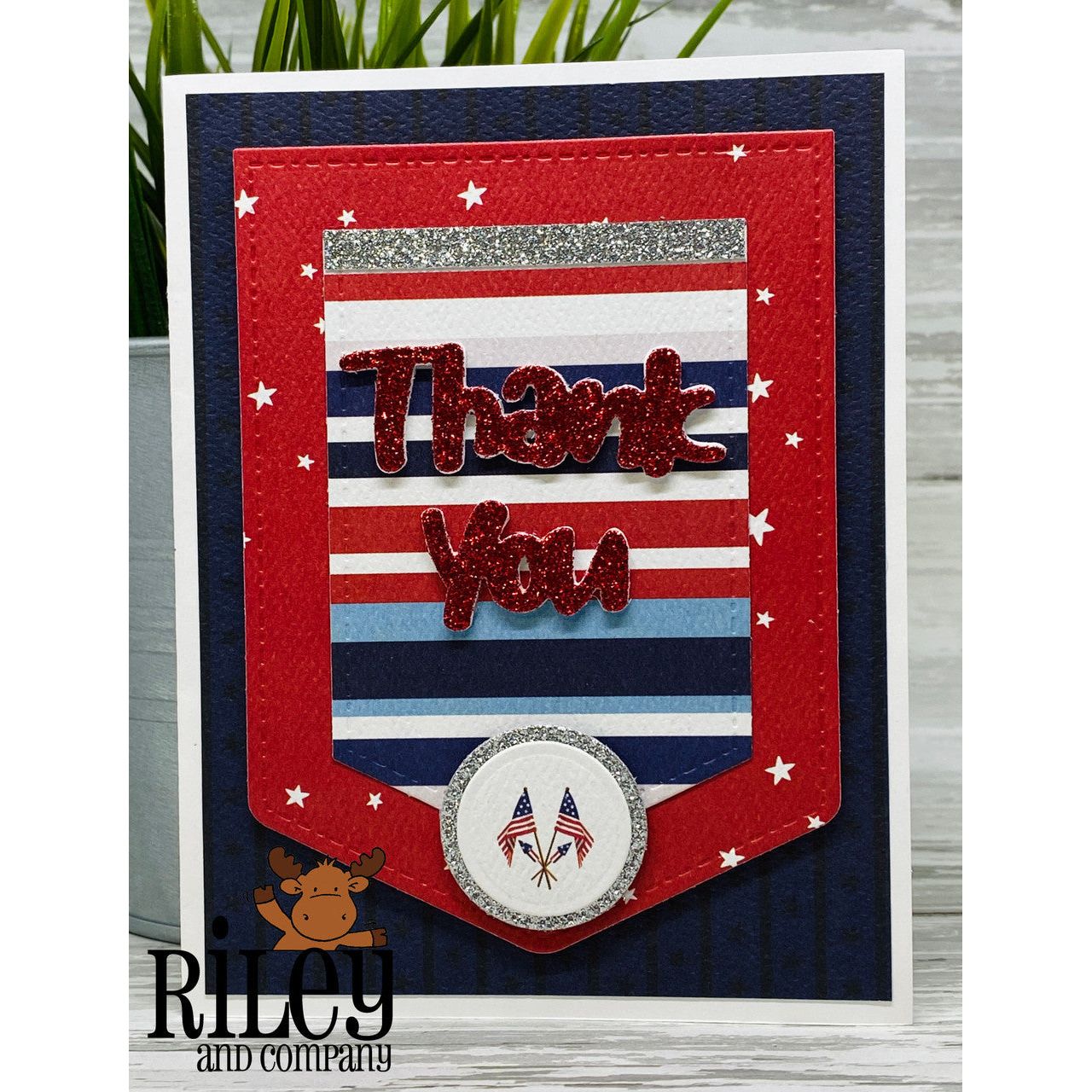 Riley And Company Cut Ups Stacked Shapes 2 Dies rd661 thank you