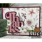 Riley And Company Cut Ups Stacked Thanks Die rd636 florals