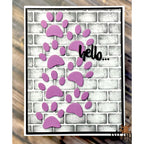 Riley And Company Cut Ups Vertical Paw Prints with Shadow Dies rd643 hello