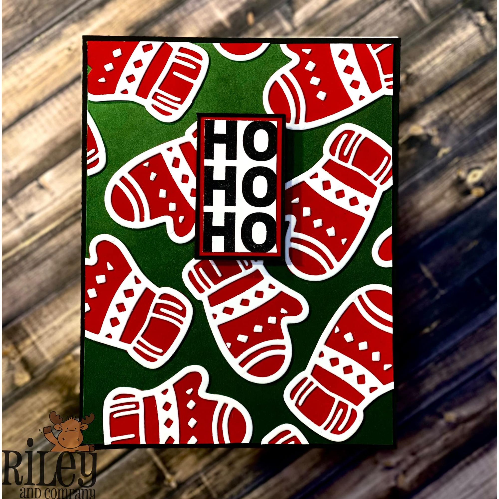 Riley And Company Cut Ups Winter Mittens Dies rd644 ho ho ho