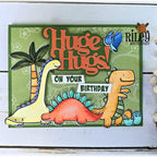 Riley And Company Dinosaur Clear Stamps am102 hugs