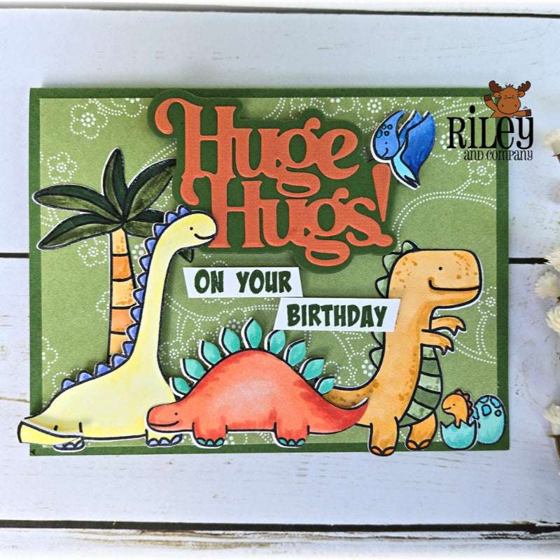 Riley And Company Dinosaur Clear Stamps am102 hugs