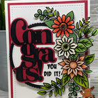 Riley And Company Flowers and Lady Bug Clear Stamp and Die Set congrats