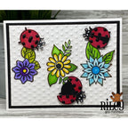 Riley And Company Flowers and Lady Bug Clear Stamp and Die Set  dots