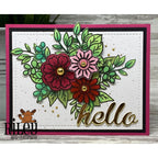 Riley And Company Flowers and Lady Bug Clear Stamp and Die Set hello