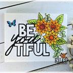 Riley And Company Flowers and Lady Bug Clear Stamps am104 flowers