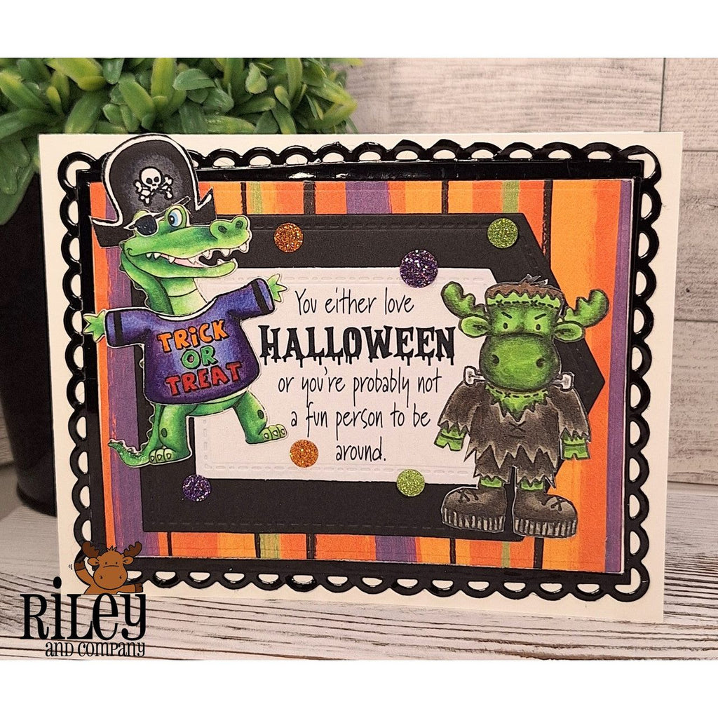 Riley And Company Funny Bones A Fun Person To Hang Around Clear Stamp rwd-1399 monster