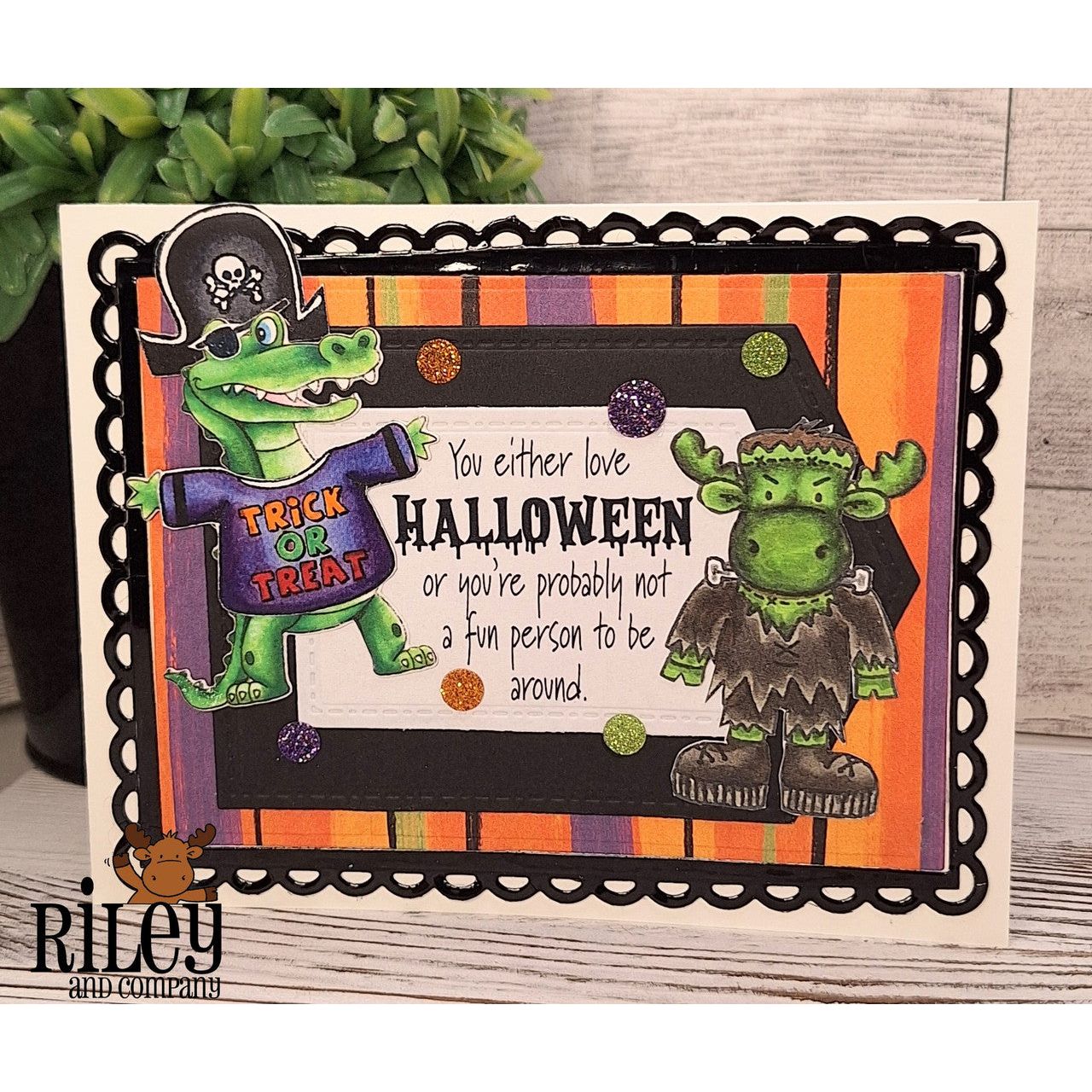 Riley And Company Funny Bones A Fun Person To Hang Around Clear Stamp rwd-1399 monster