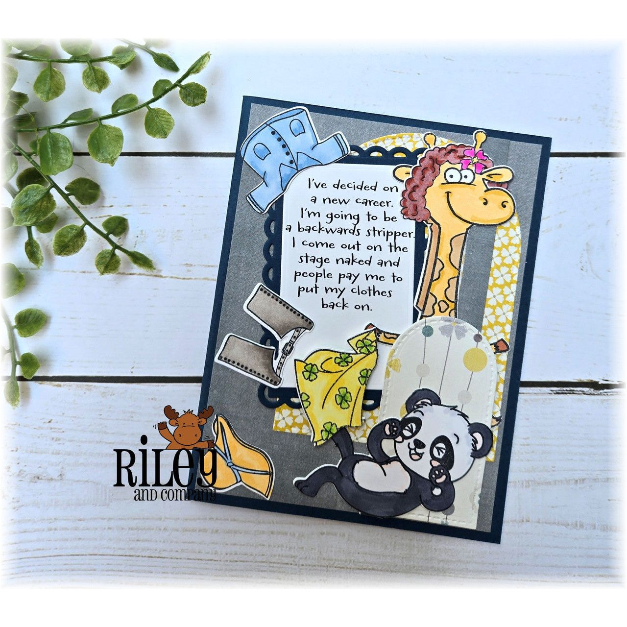 Riley And Company Funny Bones A New Career Clear Stamp rwd-1380 panda