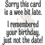 Riley And Company Funny Bones A Wee Bit Late Clear Stamp rwd-1354