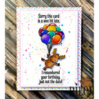 Riley And Company Funny Bones A Wee Bit Late Clear Stamp rwd-1354 balloons