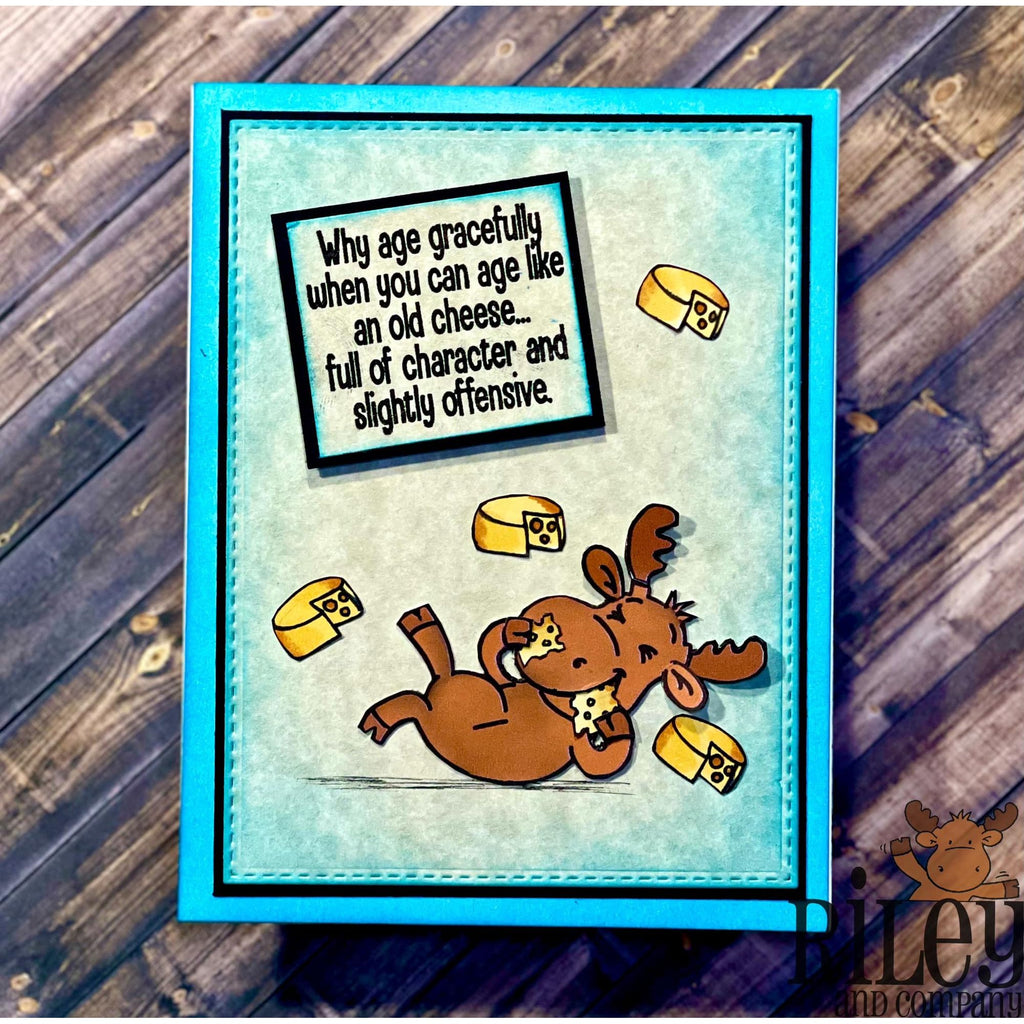 Riley And Company Funny Bones Age Gracefully Clear Stamp rwd-1343 cheese