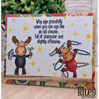 Riley And Company Funny Bones Age Gracefully Clear Stamp rwd-1343 hula hoop