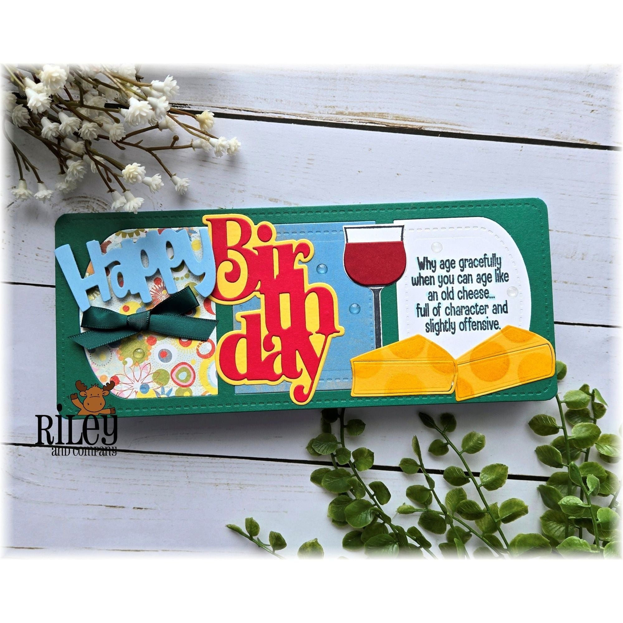 Riley And Company Funny Bones Age Gracefully Clear Stamp rwd-1343 wine