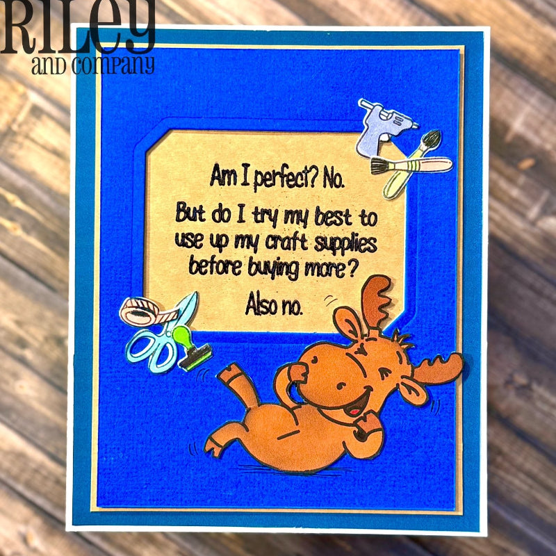 Riley And Company Funny Bones Am I perfect? Clear Stamp rwd-1417 blue