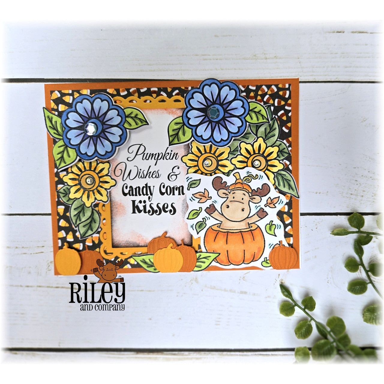 Riley And Company Funny Bones Candy Corn Kisses Clear Stamp rwd-1409 flowers