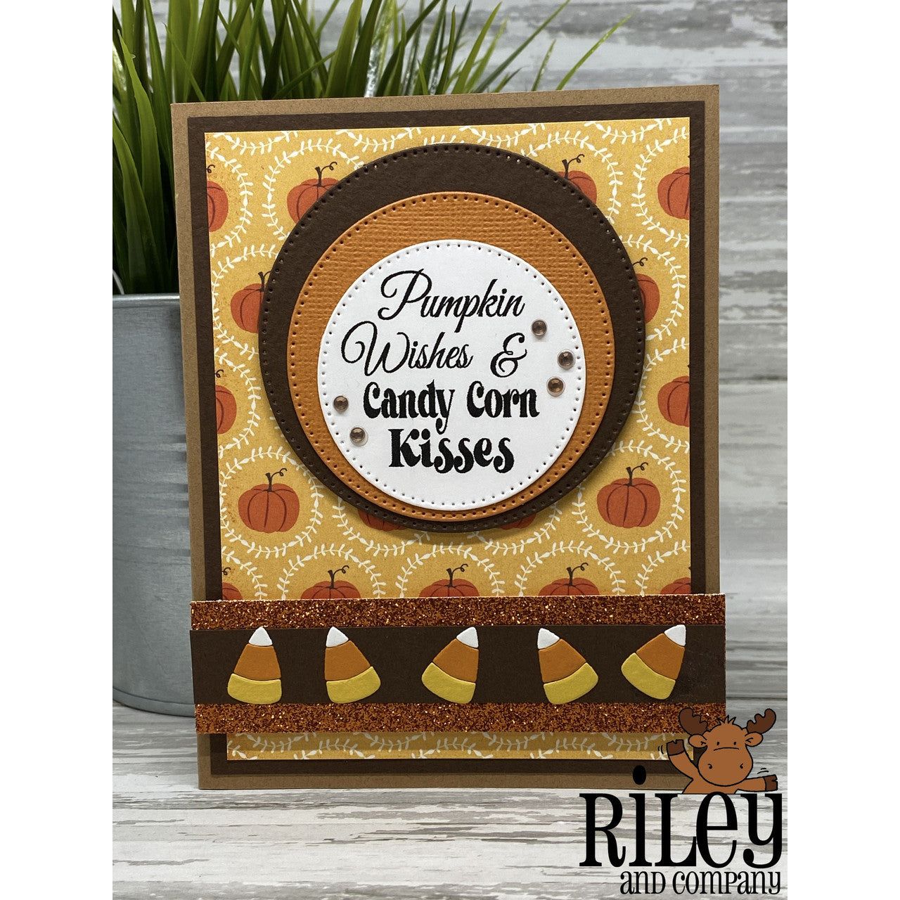 Riley And Company Funny Bones Candy Corn Kisses Clear Stamp rwd-1409 pumpkins