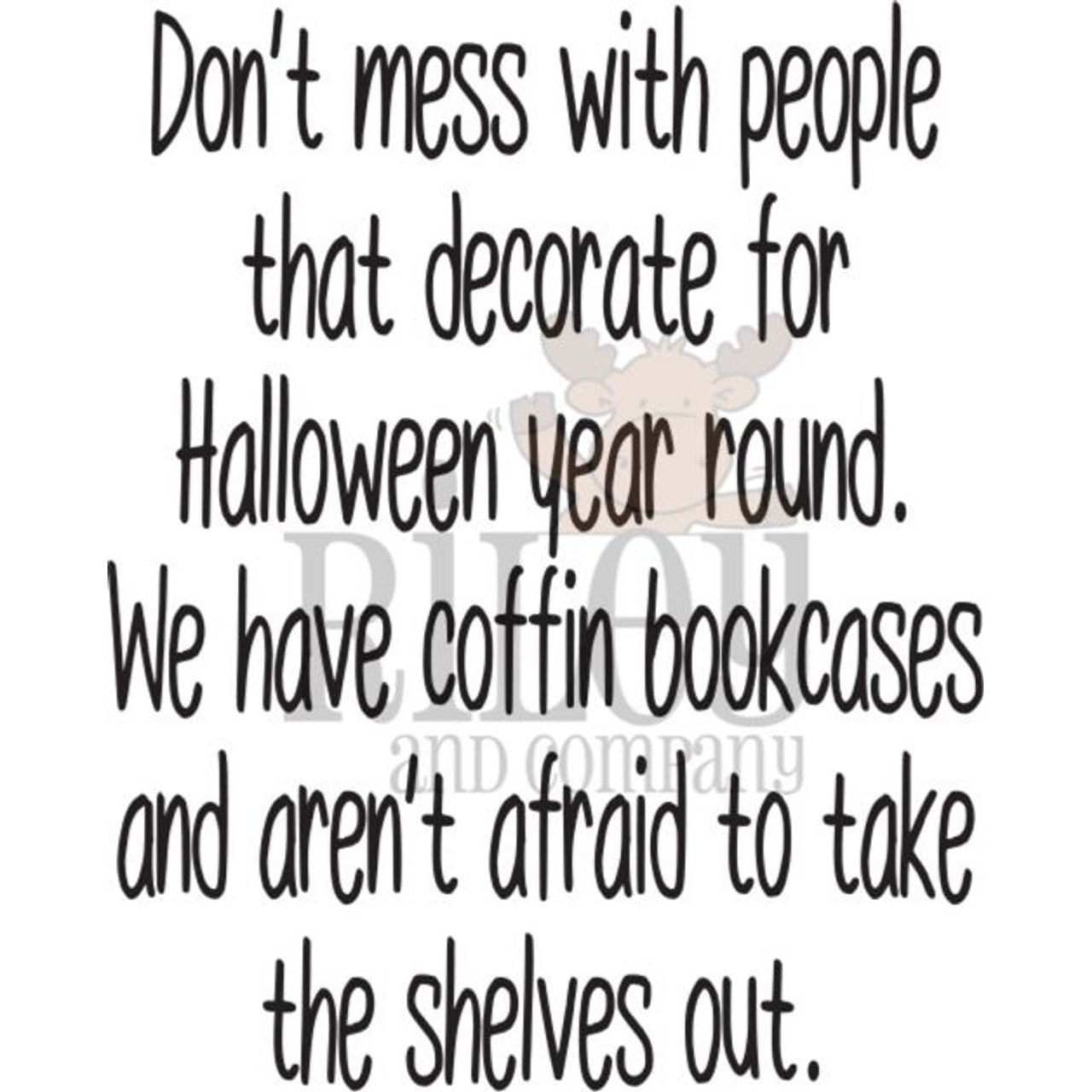 Riley And Company Funny Bones Coffin Bookcases Clear Stamp rwd-1401