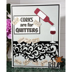 Riley And Company Funny Bones Corks Are For Quitters Clear Stamp rwd-1367 wine